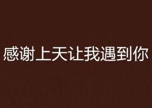 谢谢让我遇见你,与你的美好邂逅